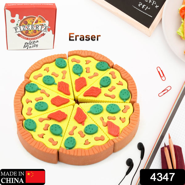 3D Pizza Slices Kids Favourite Food Eraser, Pizza 7 slice eraser for kids Adults fast food lover Stationary Kit Fancy & Stylish Colorful Erasers, for Return Gift, Birthday Party, School Prize