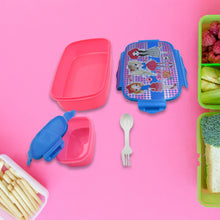 Cartoon lunch box with inside small box and spoon