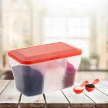 Plastic square container, 750ml capacity, for organizing and storing essentials.