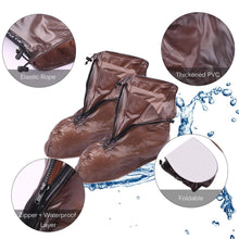 Plastic Shoes Cover Reusable Anti-Slip Boots Zippered Overshoes Covers Transparent Waterproof Snow Rain Boots for Kids / Adult Shoes, for Rainy Season (1 Pair / XXXL Size)