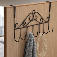 Over The Door Hanger Rack 7 Hooks Decorative Ognazier Hook Rack Stylish Door Hanger Door Hook Hangers with 7 Hooks,Metal Hanging Rack for Home Office Use