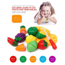 Kids' toy set with realistic plastic sliceable fruits