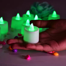 8-pack green LED tealights for home and festival decor