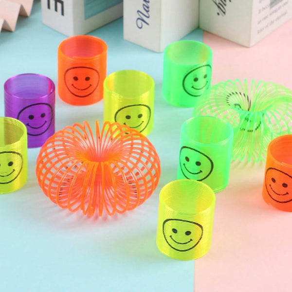 Multicolor Magic Smiley Spring, Spring Toys, Slinky, Slinky Spring Toy, Toy for Kids for Birthdays, Compact and Portable Easy to Carry (12 Pcs Set)