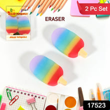 Jelly Popsicle Shape Fancy & Stylish Erasers, Mini Eraser Creative Cute Novelty Eraser for Children Eraser Set for Return Gift, Birthday Party, School Prize (2 Pc Set| Mix Design)