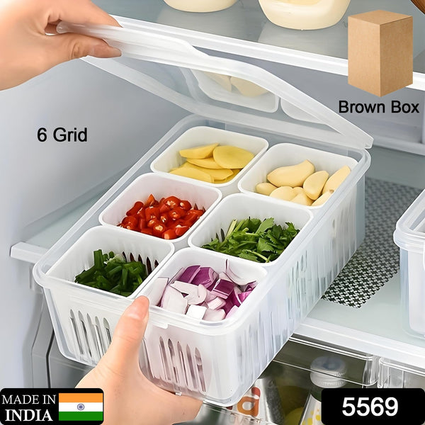 Fridge Storage Boxes Freezer Storage Containers, Container for Kitchen Storage Set, Storage in Kitchen, Vegetable Storage, Draining Crisper Refrigerator Food Box (1 Pc)