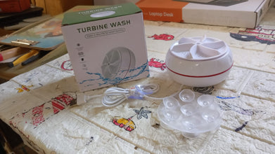 Turbo washing machine with USB cable, lightweight and compact, for home, camping, and college.