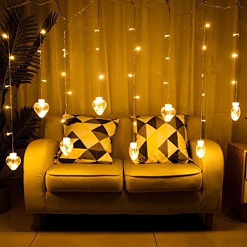 8 feet LED string lights with heart-shaped balls