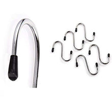 Heavy-duty S-shaped stainless steel hanging hook for durable use.