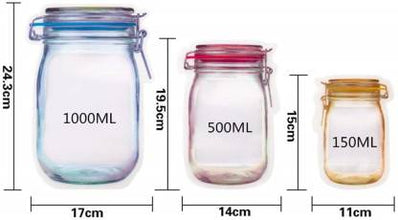 Clear stand-up pouch with jar shape