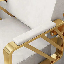 Stylish chair with hydraulic lift for office, home, or cafe, featuring silver and gold finish.