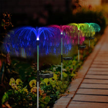 2pcs Garden Solar Outdoor Lights Decorative , 7 Colors Changing RGB Light Waterproof Flower Jellyfish Firework Decor for Garden Patio Landscape Pathway Yard Holiday Decor