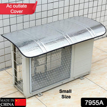 Outdoor air conditioner cover, small size, made of aluminum foil for protection.